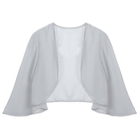 Women Chiffon Cardigan Bolero Shawls 3/4 Sleeve Solid Soft Cape Coat Wedding Bridal Party Dress Wraps Beach Vacation Cover Ups