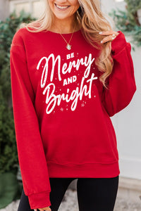 Red Be Merry And Bright Christmas Graphic Sweatshirt