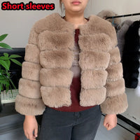 Women's Fashion faux fur coat super hot Autumn Winter women short Faux fox fur fluffy jacket high quality 7xl Ladies furry coats