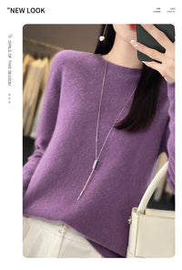 New cashmere sweater women's sweater in autumn and winter 100% merino wool fashion O-neck autumn warm pullover top