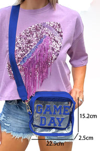 Dark Blue GAME DAY Rugby Football Clear Shoulder Bag