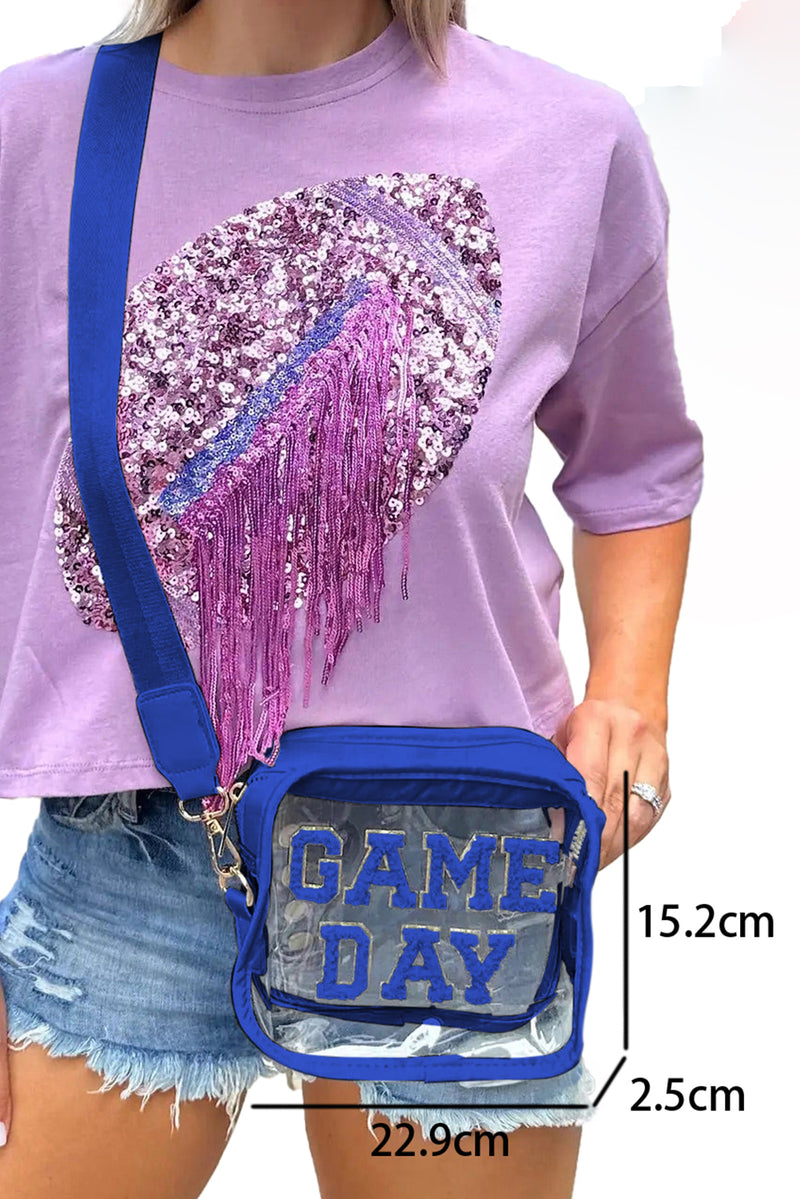 Dark Blue GAME DAY Rugby Football Clear Shoulder Bag