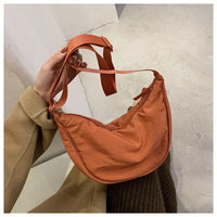 Casual Nylon Hobos Crossbody Bag for Women Shoulder Bag Woman Half Moon Chest Bags Tote Lady Travel Shopper Bag Female Purses