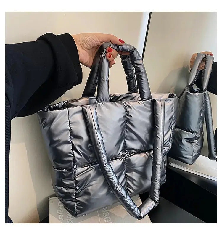 Handbag Female Large-capacity Bag Female New Tide Fashion Shoulder Bag Fall And Winter Cotton Bag Hundred Tote Bag