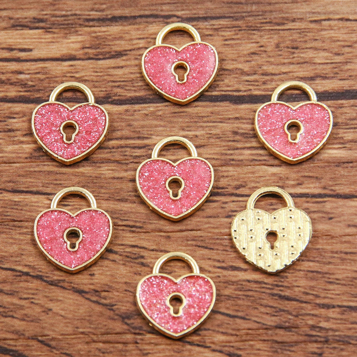 10Pcs 21 Style Mix Size Alloy Metal Drop Oil Valentine's Day Charm LOVE Heart Pendant For Enamel DIY Bracelet Jewelry Making