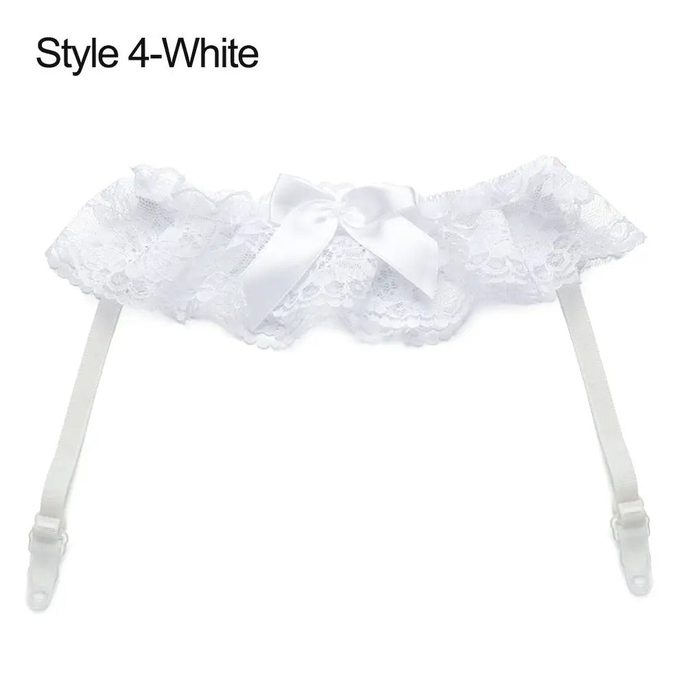 Sexy Fashion Lingerie Wedding Garter Belt Bride Cosplay Party Accessories Bowknot Lace Elastic Leg Ring