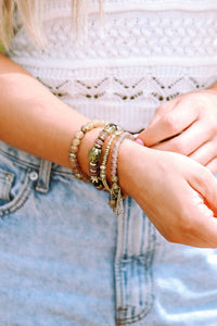 Brown  Bohemian Crystal Pendant Tassel Bracelet