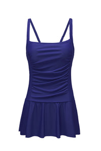 Blue Padded Push up One Piece Swimdress