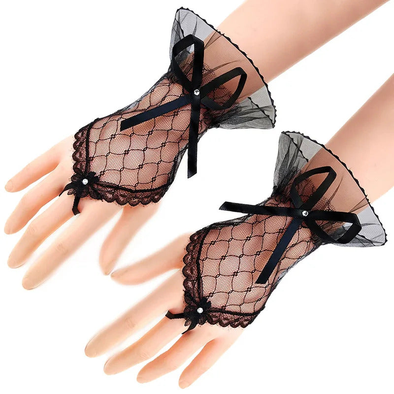 Summer Lace Long Sleeves Anti-Sunburn Arm Cover Women Cuff Hollow Embroidery Hand Sleeves Anti-UV Driving Arm Sleeve Fingerless