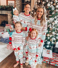 2024  Christmas Family Pajamas Set Adult Kid Sleepwear 2PCS Family Pyjamas Sets Deer Tops +Pants Xmas Family Matching Clothes