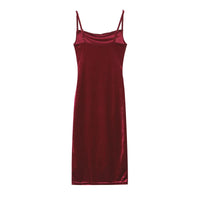 Europe and the United States Women's Fashion 2024 New Spring and Summer Fashion Sexy Slim Slit Halter Dress Woman