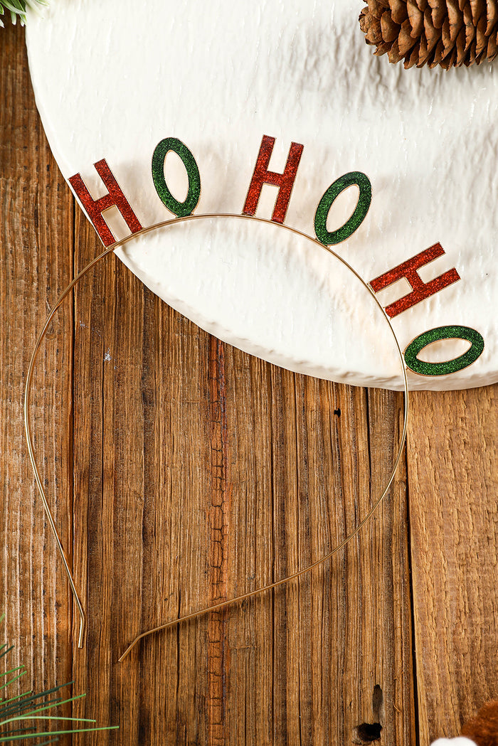 Fiery Red Color Block Shiny Alphabet Christmas Headband