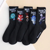 5/10 Pairs of High-Quality Women's Novel Cartoon Pattern Sports Socks Exquisite Cute Soft Comfortable Neutral Gift Socks