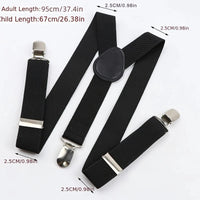 Solid Color Elastic Leather Suspenders Braces Men Women Black Blue Red Adjustable Straps For Wedding Suit Skirt Accessories Gift