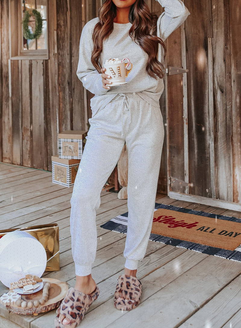 Blank Apparel - Long Sleeve Pullover and Jogger Pants Lounge Set