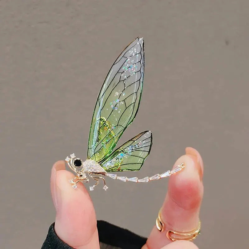 Trendy Faery Elf Butterfly Dragonfly Acrylic Brooches For Women Girls Multicolour Plastic Insect Birthday Party Daily Jewelry