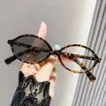 Y2K Retro Oval Frame Glasses Women Female  Sweet Cool Eyewear Trend Reading Computer Anti Blue Light Eyeglasses