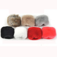 1 Pair Faux Fur Plush Windproof Cuff Sleeve Winter Women Wrist Sleeves Wristband Soft Elastic Wrist Slap On Cuffs Arm Warmer