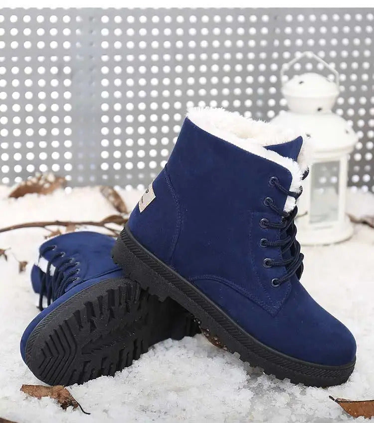 Women's Winter Boots Low Heels Women Boots With Fur Warm Winter Shoes Women Snow Boots Ankle Botas Mujer Winter Footwear Female