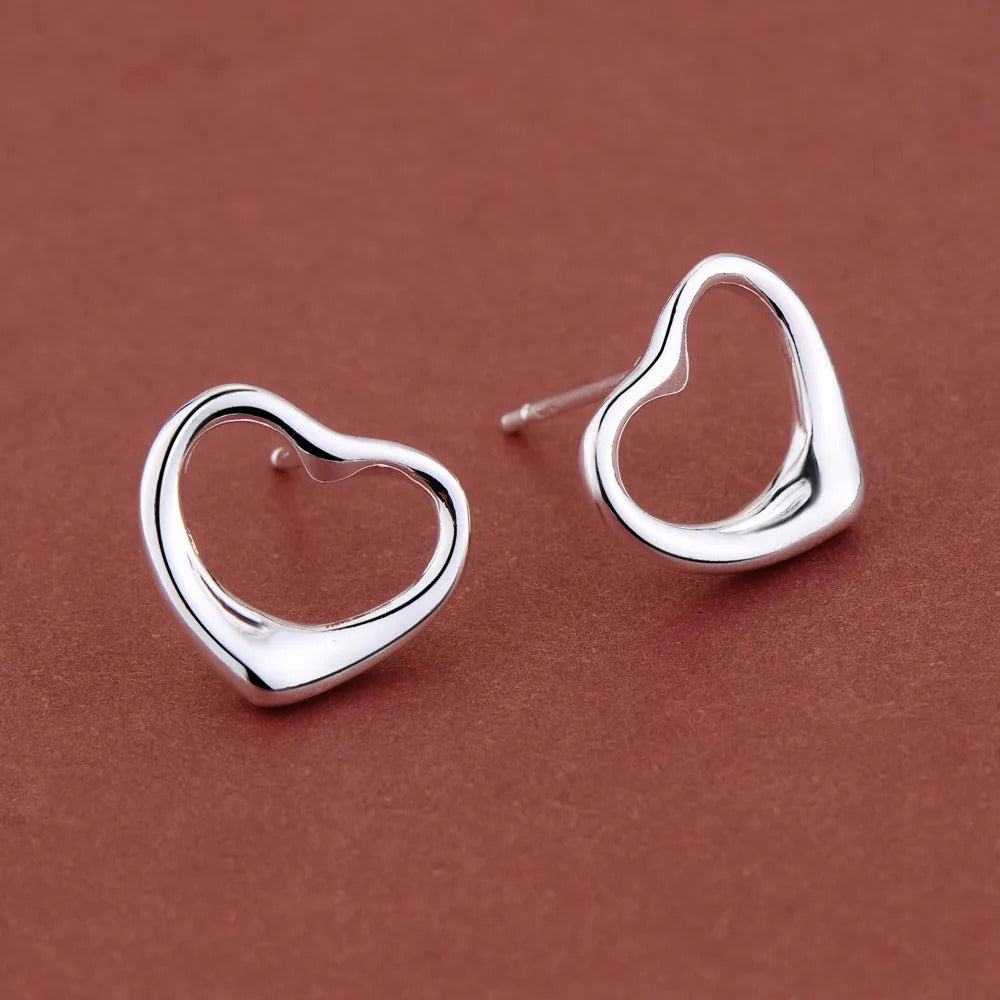 Original 925 Sterling Silver New Earrings Hearts For Women Exquisite Student Girlfriend Jewelry Accessories Wedding Fashion Gift