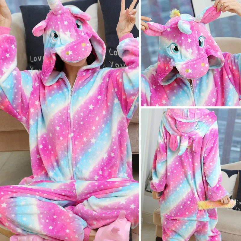 Kigurumi Totoro Panda Cartoon Onesies Kids Children Animal Pajamas Jumpsuits Women Men Sleepwear Onepiece Anime Cosplay Costumes