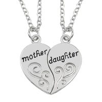 2pcs Antique Silver-plated Necklace Fashionable Mother Beautiful Daughter Combination For Love Parent Child Style Jewelry