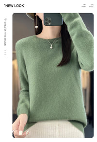 New cashmere sweater women's sweater in autumn and winter 100% merino wool fashion O-neck autumn warm pullover top