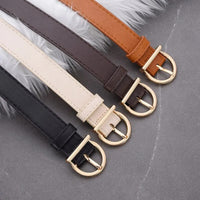 Women's Belt Fashion Pin Buckle Thin Belt Genuine Luxury Soft Belt Women with Cargo Pants Jeans Windproof Belt PU Leather Belt