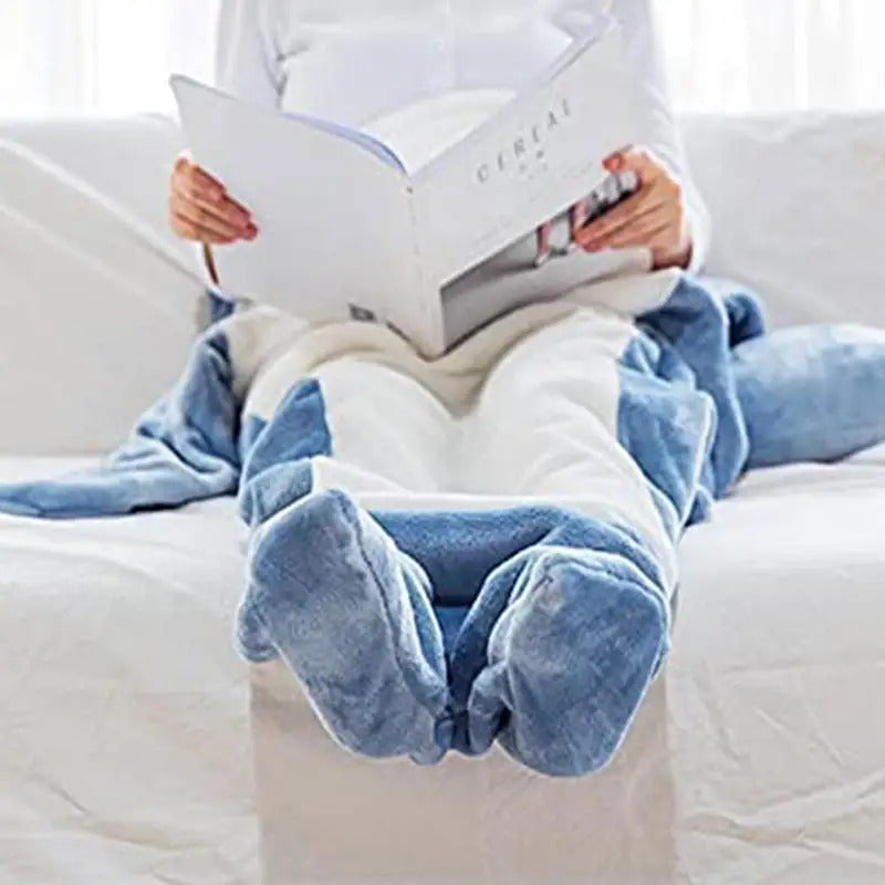 Cartoon Shark Sleeping Bag Pajamas Office Nap Shark Blanket Karakal Pajama Sets Fabric Mermaid Shawl Blanket For Christmas Gift