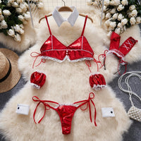 New in Christmas Dress Women's Secret Clothes Sexy Slim Red Short Dress Pajama Erotic Lingerie Winter Hotsweet Bodycon Nightwear