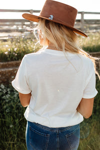 White XOXO Heart Shaped Crew Neck Graphic Tee