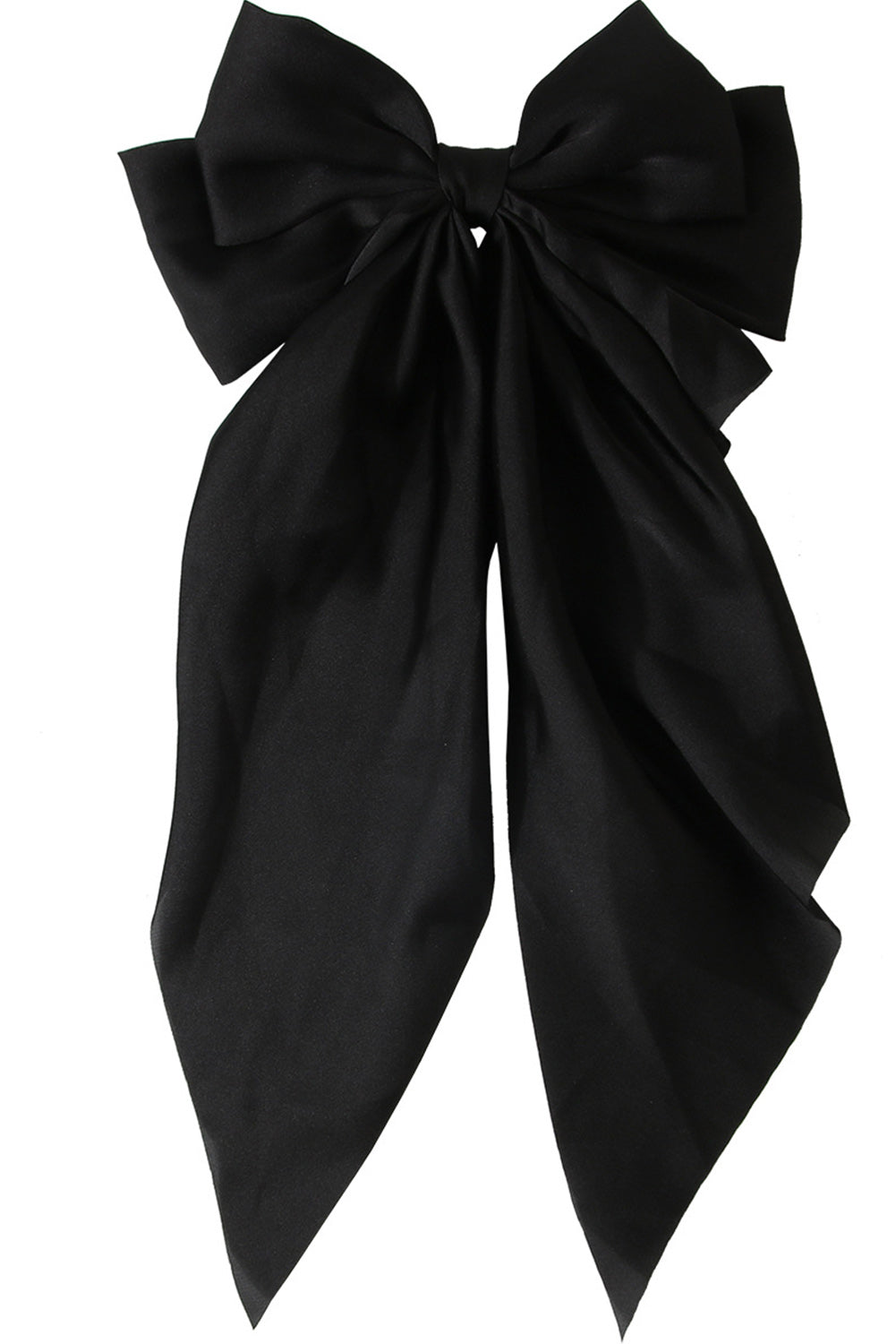 Black Oversized Ribbon Bowknot Satin Hair Clip