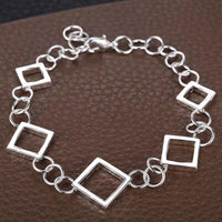 925 Sterling Silver Rose Flowe Bracelet Nice Snake Chain High Quality For Women Men Fashion Jewelry Wedding Engagement Party