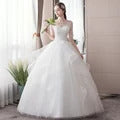 Customized Wedding Dress Style Bride Plus Size Flower Wedding Dresses Dreamy Full-sleeve Bridal Lace Up Dresses Ball Gowns