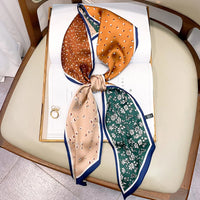 Long Silk Scarf Bag Tie Lady Neck Skinny Scarves Hairband Foulard Horse Print Brand Lady Neckerchief Ribbon 2021 Spring New