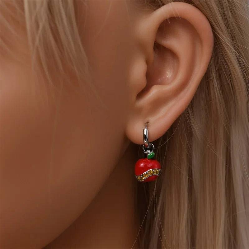 Fresh Spring Women's 925 Sterling Silver Tulip Rose Bee Fruit Original Design Earrings Fit Engagement Party Exquisite Jewelry