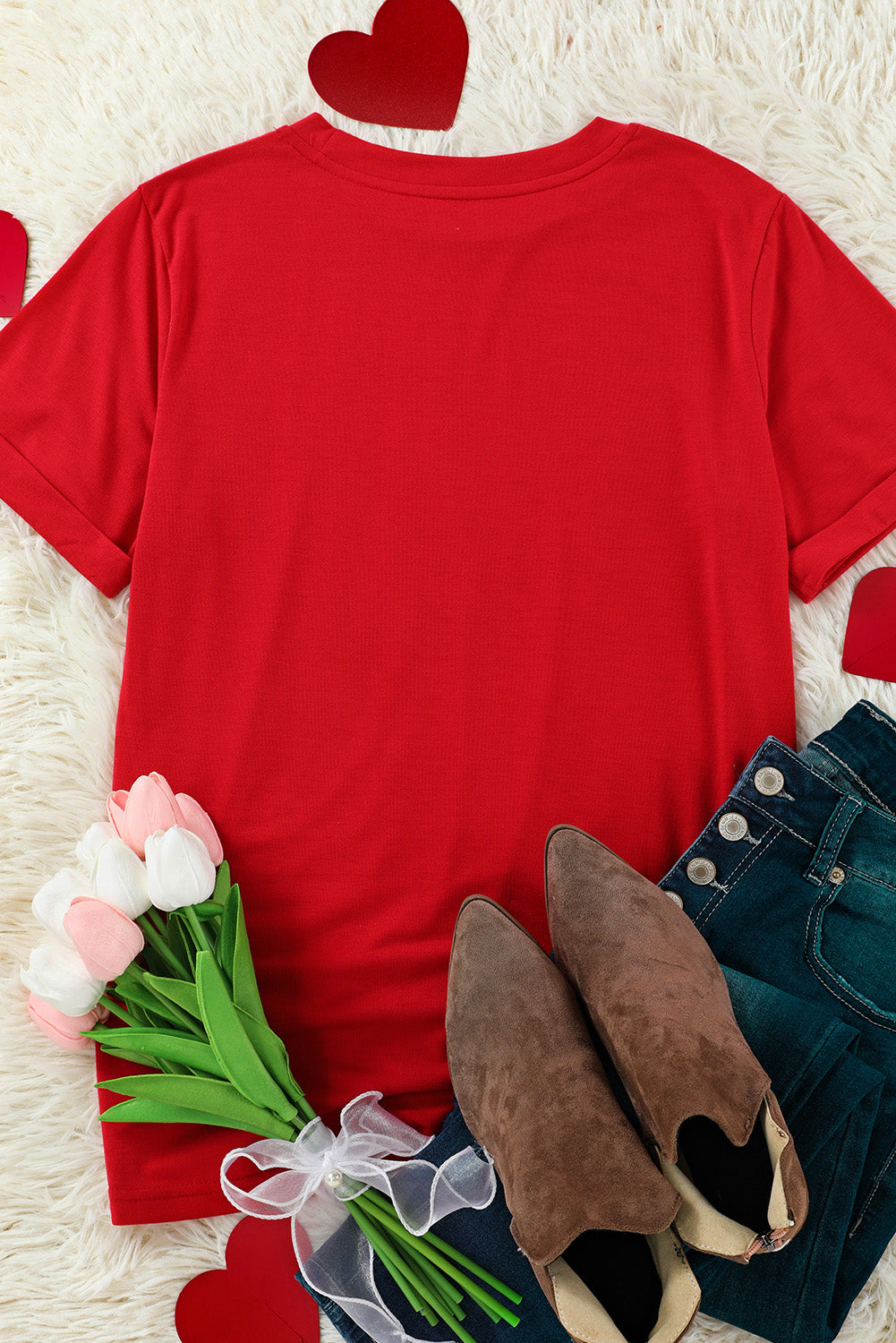 Red Happy Valentine's Day Heart Graphic Tee