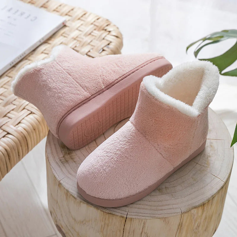 2024 Winter Warm Shoes Woman Men Indoor Slippers Soft Plus Couples Home Floor Snow Boots Anti-slip Female House Footwear