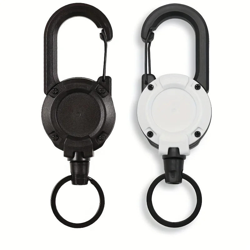 1/2/4/8pcs Extendable Retractable Holders Keychain Badge Reels Heavy Duty Clip With Carabiner Key Chain For Men Outdoor Bags