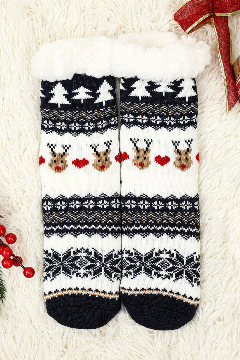 Black Christmas Flake Thermal Socks