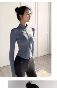 Women's Jacket Quick-drying Sun Protection Sport Coat Women's Tight Yoga Wear Long Sleeve Cardigan Running Fitness Jacket Zipper