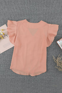 Apricot Forever Tonight Button Tie Top