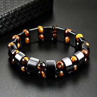 Classical Hematite Energy Beaded Elastic Magnetic Therapy Health Care Loss Weight Bracelets Slimming Health Care for Men Women