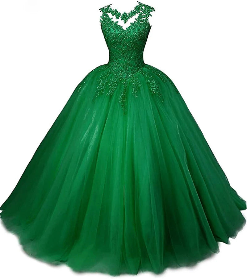 Customized Ball Gown Quinceanera Dresses Applique Sequins Women Prom Evening Party Gowns Birthday Princess Graduation Vestido