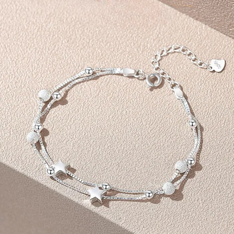 Fine 925 Sterling Silver Lucky Beads Bracelets For Women Luxury Designer Multilayer Adjustable Bracelet Party Wedding Jewelery