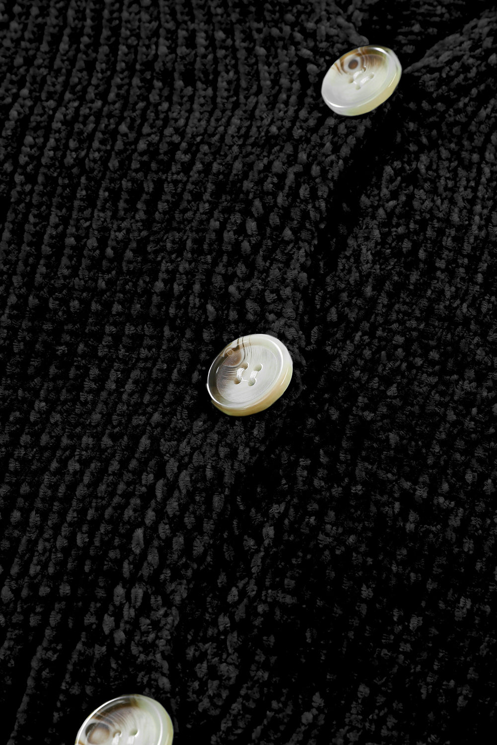 Black Buttons Front Pocketed Sweater Cardigan