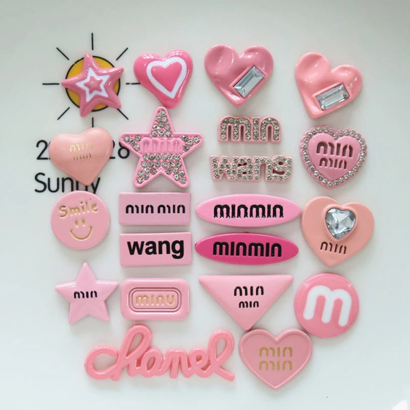 AuraVita 10PCS Resin Letter Heart Star Charms Cute Set Flatback Accessories DIY Craft Hair Clip Phone Case Scrapbooking Making