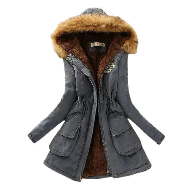 2023 New Autumn Winter Women Cotton Jacket Padded Casual Slim Coat Emboridery Hooded Parkas Wadded Warm Overcoat Fashion Parkas