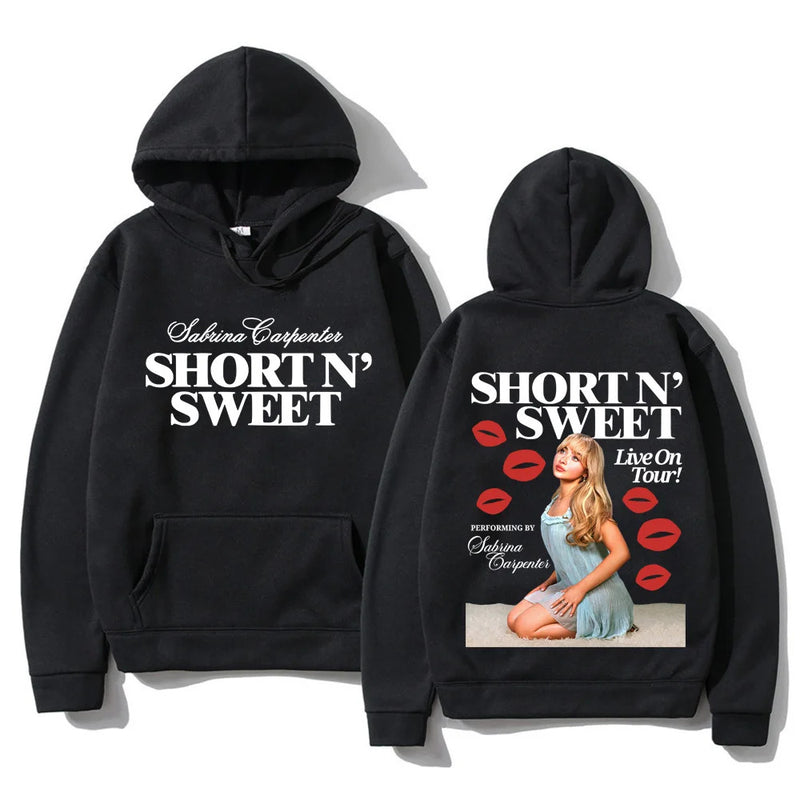 Sabrina Carpenter Short N Sweet Live on Tour 2024 Hoodie Fashion Unisex Harajuku Hip Hop Hoodies Autumn Winter Vintage Pullovers