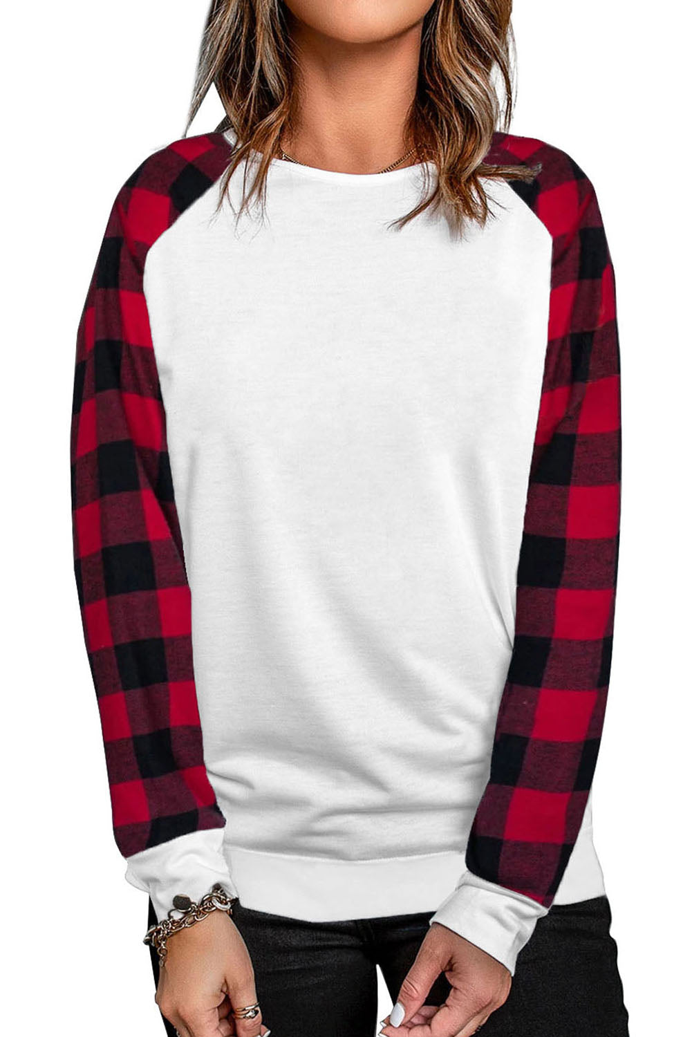 Blank Apparel - Green Buffalo Plaid Long Sleeve Sweatshirt